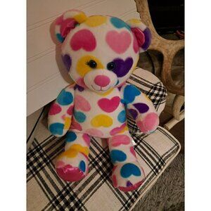 Build a Bear Workshop 16" Big‎ Large Heart Rainbow Multicolor Sparkle Hearts